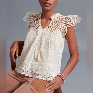 Anthropologie Jennifer & Grace Lace Blouse Small